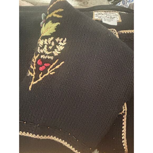 Heirloom Collectibles Cardigan Sweater M Ramie Cotton Embroidered Beaded vintage - Picture 5 of 13